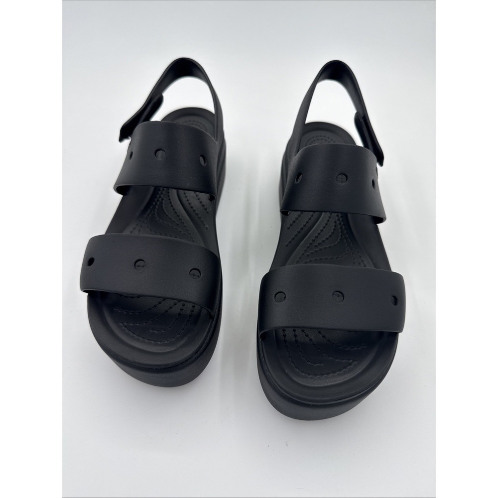 Crocs Brooklyn 4U Low Wedge Black Women's 10 LiteRide By Crocs